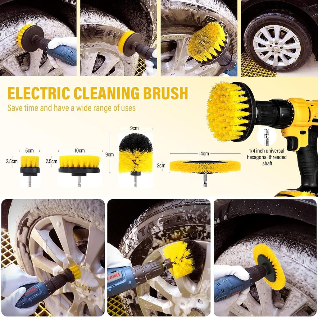 Kit De Nettoyage Voiture - 20 Pièces Intérieur Extérieur - Kit Lavage Voiture Avec Brosses, Éponges Polissage, Gel Nettoyage Plus Encore - Sac Transport