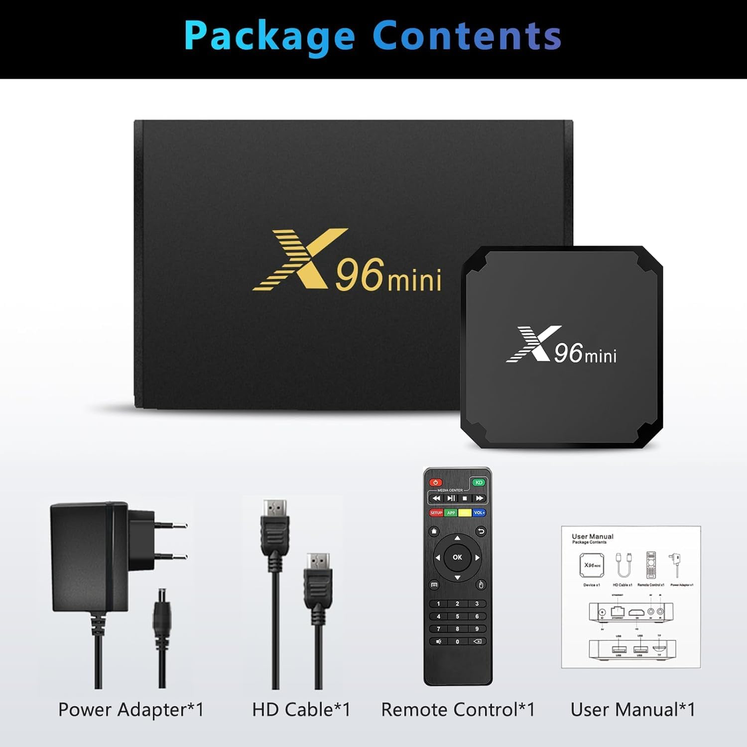Box Android TV 4K X96 Mini Android TV Box 2Go/16Go Lecteur Multimédia de Diffusion en Continu Android 11