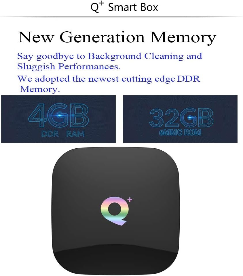 Smart TV Box 4GB RAM 32GB ROM H616 Quad-Core Cortex-A53 GPU, Boitier TV Android Support 6K Ultra HD WiFi 2.4GHz