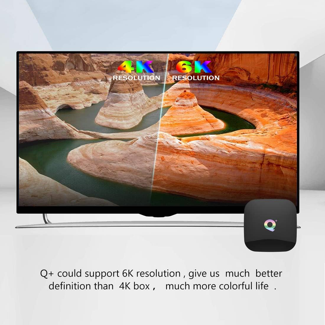 Smart TV Box 4GB RAM 32GB ROM H616 Quad-Core Cortex-A53 GPU, Boitier TV Android Support 6K Ultra HD WiFi 2.4GHz