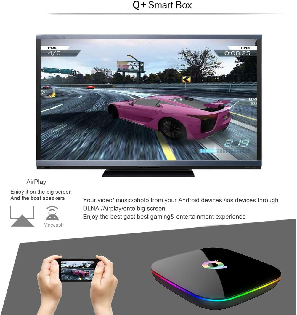 Smart TV Box 4GB RAM 32GB ROM H616 Quad-Core Cortex-A53 GPU, Boitier TV Android Support 6K Ultra HD WiFi 2.4GHz