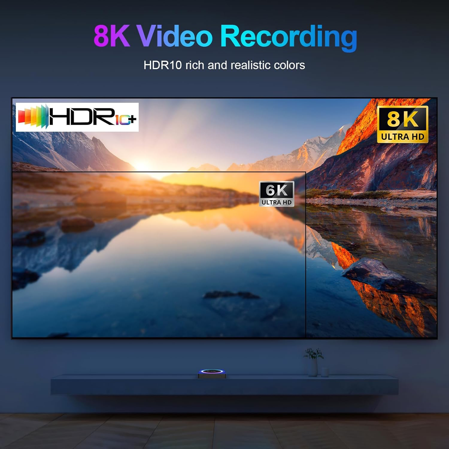 Smart TV Box 2GB RAM 16GB ROM RK3528 Quad-Core 64bit Cortex-A53 GPU Mali 450 MP2, Boitier TV Support 8K Ultra HD WiFi 2.4/5.0GHz