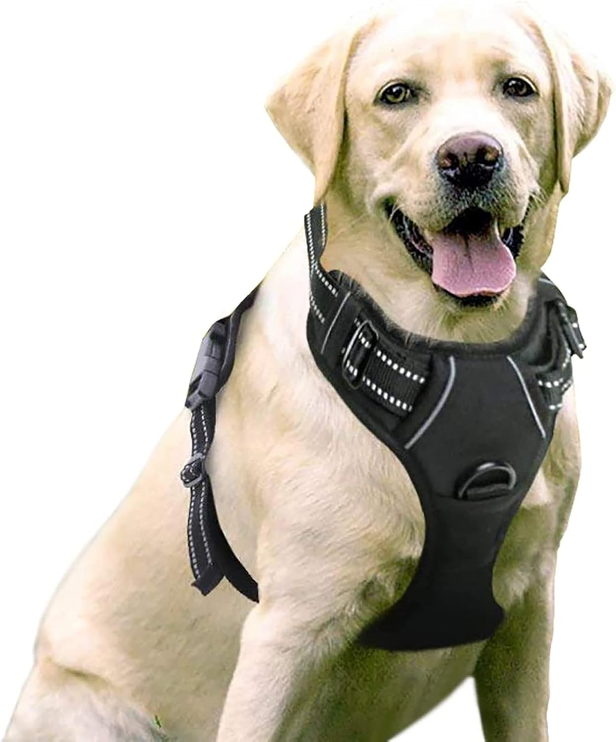 Harnais Chien Anti Traction, Arnet pour Chiens avec Poignée Contrôl, Facile à Mettre, Gilet Réfléchissant Réglable avec Attache Devant