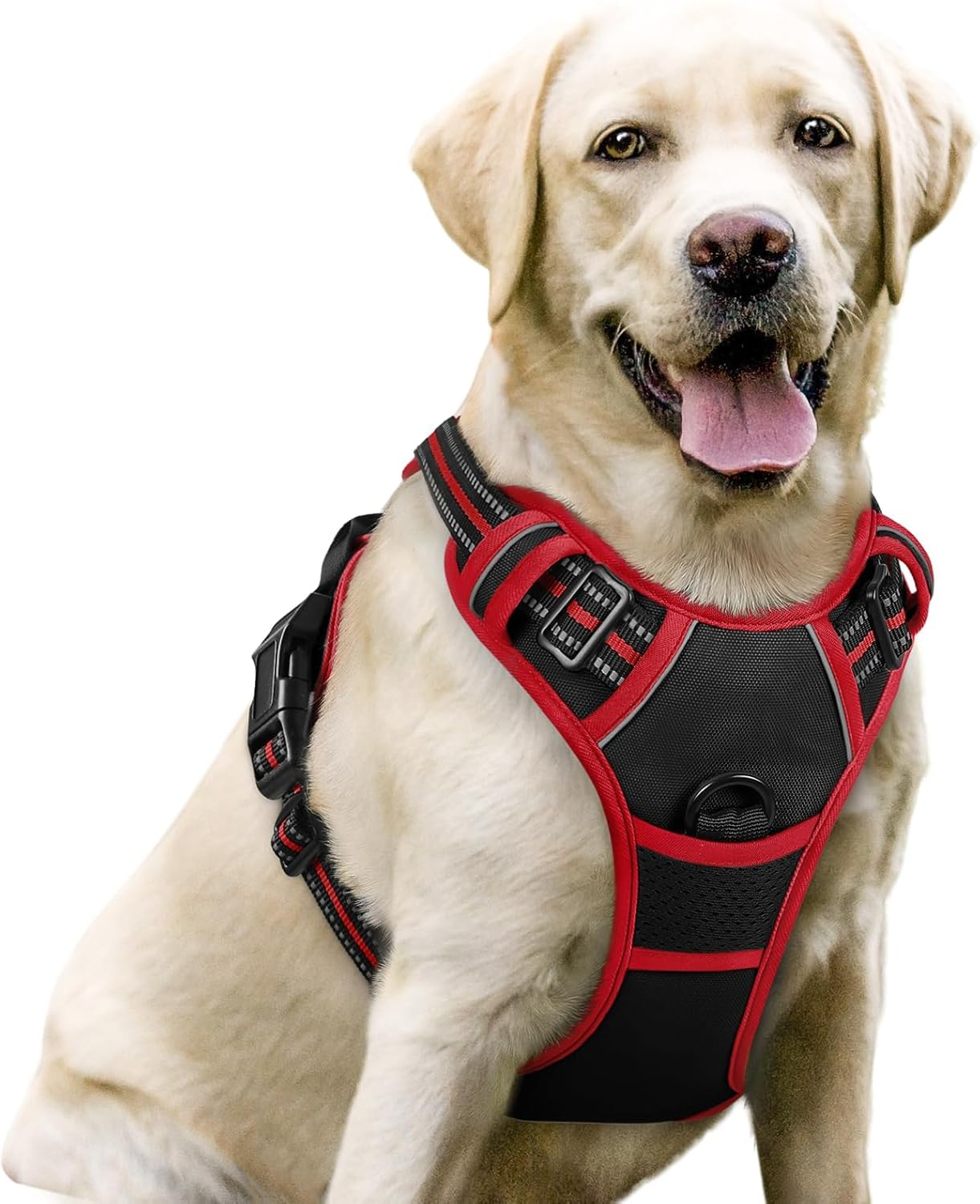 Harnais Chien Anti Traction, Arnet pour Chiens avec Poignée Contrôl, Facile à Mettre, Gilet Réfléchissant Réglable avec Attache Devant