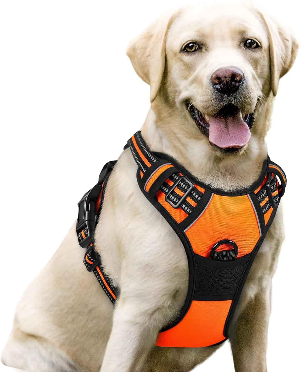 Harnais Chien Anti Traction, Arnet pour Chiens avec Poignée Contrôl, Facile à Mettre, Gilet Réfléchissant Réglable avec Attache Devant