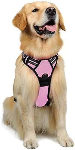 Harnais Chien Anti Traction, Arnet pour Chiens avec Poignée Contrôl, Facile à Mettre, Gilet Réfléchissant Réglable avec Attache Devant