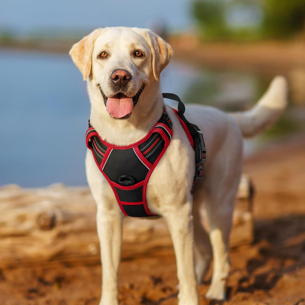 Harnais Chien Anti Traction, Arnet pour Chiens avec Poignée Contrôl, Facile à Mettre, Gilet Réfléchissant Réglable avec Attache Devant