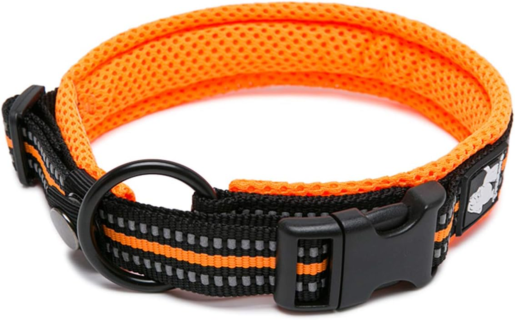 Collier de Chien Réfléchissant Réglable Nylon Solide Confort rembourré Colliers