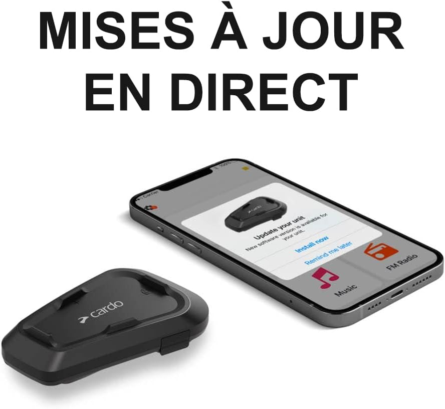 Cardo Spirit, système de Communication Bluetooth pour Casque de Moto - 1 Unité