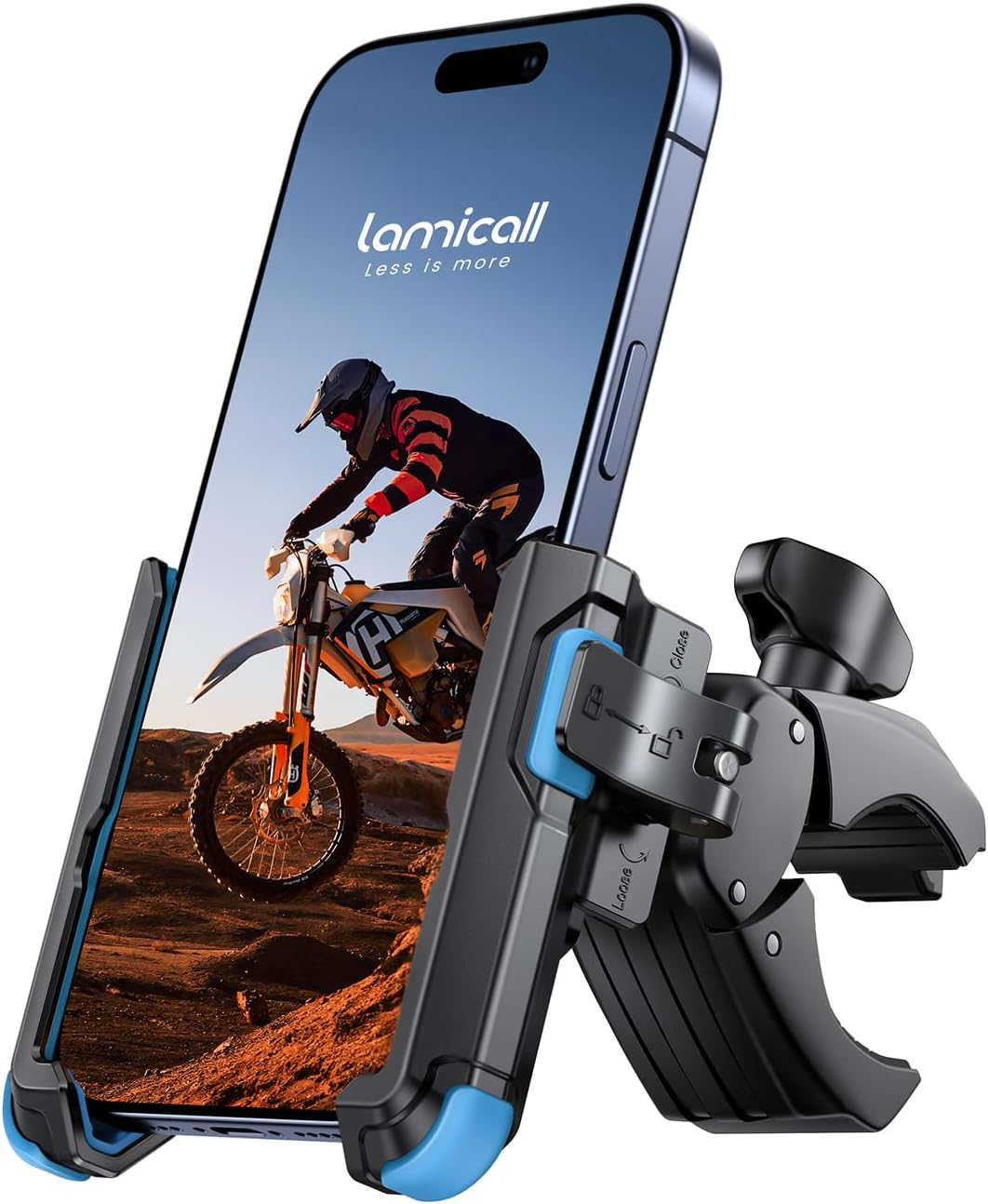 Lamicall Support Téléphone Vélo, Support Téléphone Moto - [1S Verrouillage] 360° Rotation