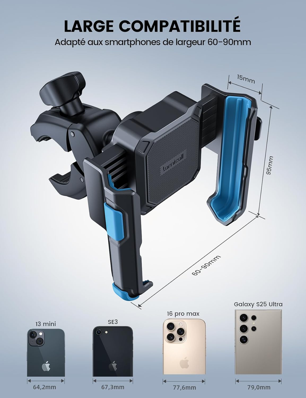 Support Téléphone Vélo, Support Téléphone Moto - [1S Verrouillage] 360° Rotation