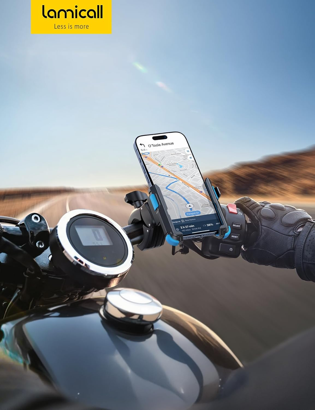 Support Téléphone Vélo, Support Téléphone Moto - [1S Verrouillage] 360° Rotation