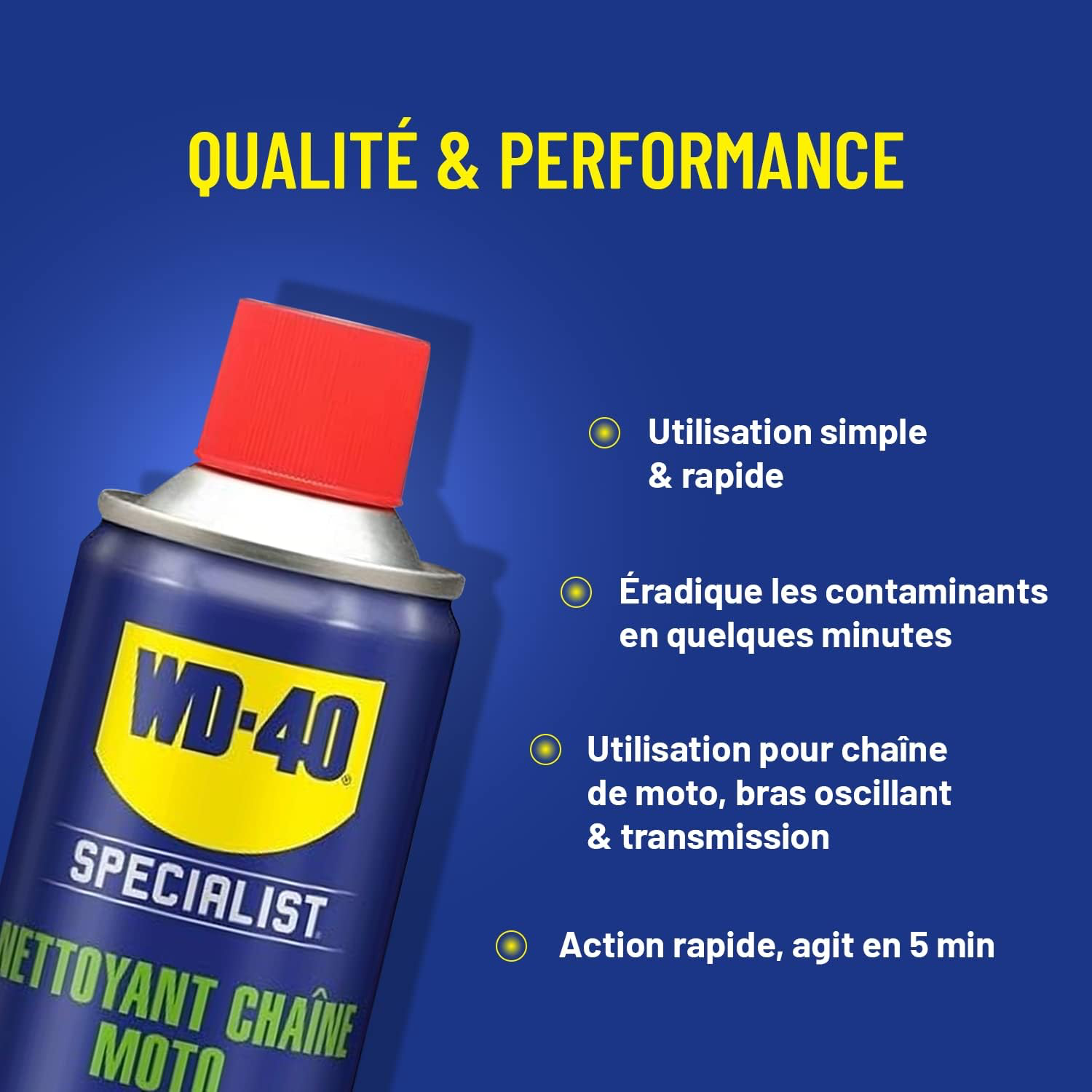 WD-40 Specialist Moto • Nettoyant Chaîne • Aérosol • Sèche rapidement • Ne laisse pas de résidus • Aide à réduire l'usure • 400 ML