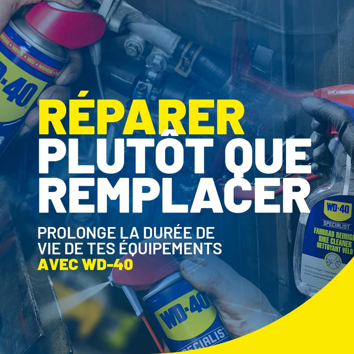 WD-40 Specialist Moto • Nettoyant Chaîne • Aérosol • Sèche rapidement • Ne laisse pas de résidus • Aide à réduire l'usure • 400 ML