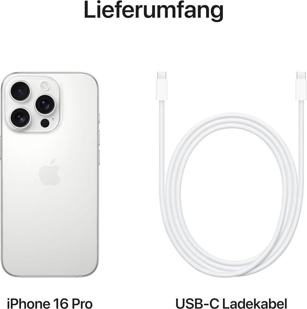 Apple iPhone 16 Pro Max, 256GB, Titane blanc (Reconditionné)