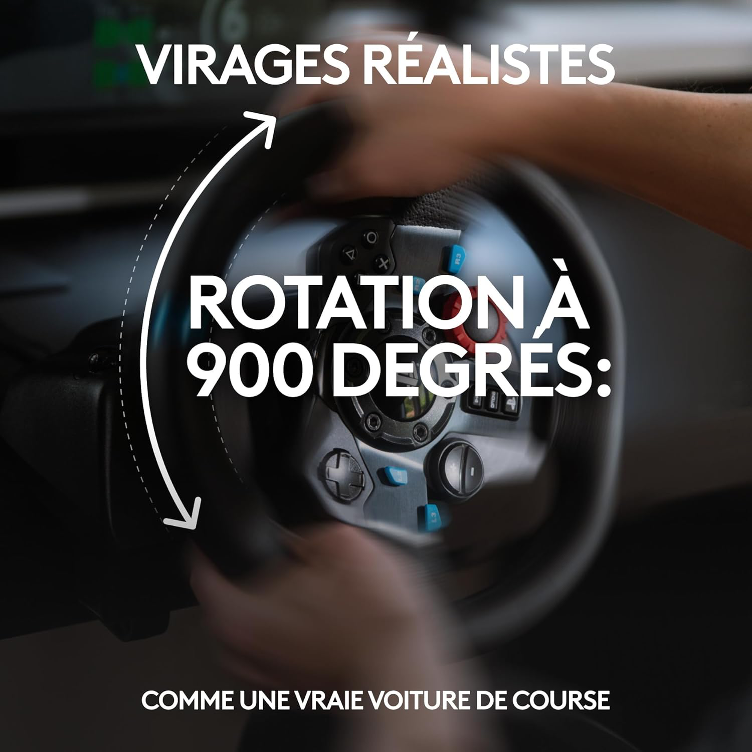 Logitech G G29 Driving Force volant de course et pédales, retour de force réaliste, leviers de vitesse en acier inoxydable, couverture de volant pour PS5, PS4, PC et Mac - Noir