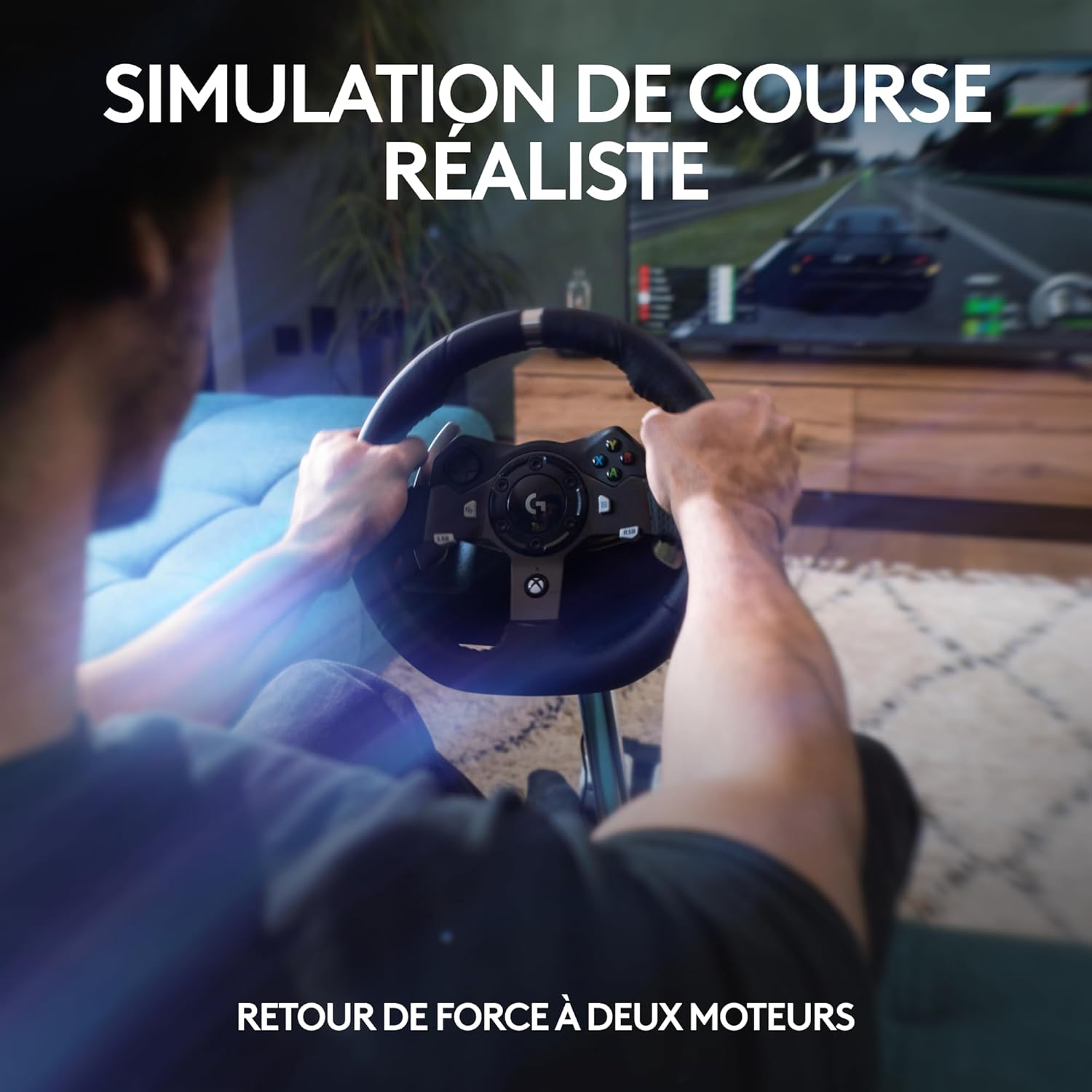 Logitech G G920 Driving Force volant de course et pédales, retour de force réaliste, leviers de vitesse en acier inoxydable, couvre volant pour Xbox Series X|S, Xbox One, PC et Mac - Noir