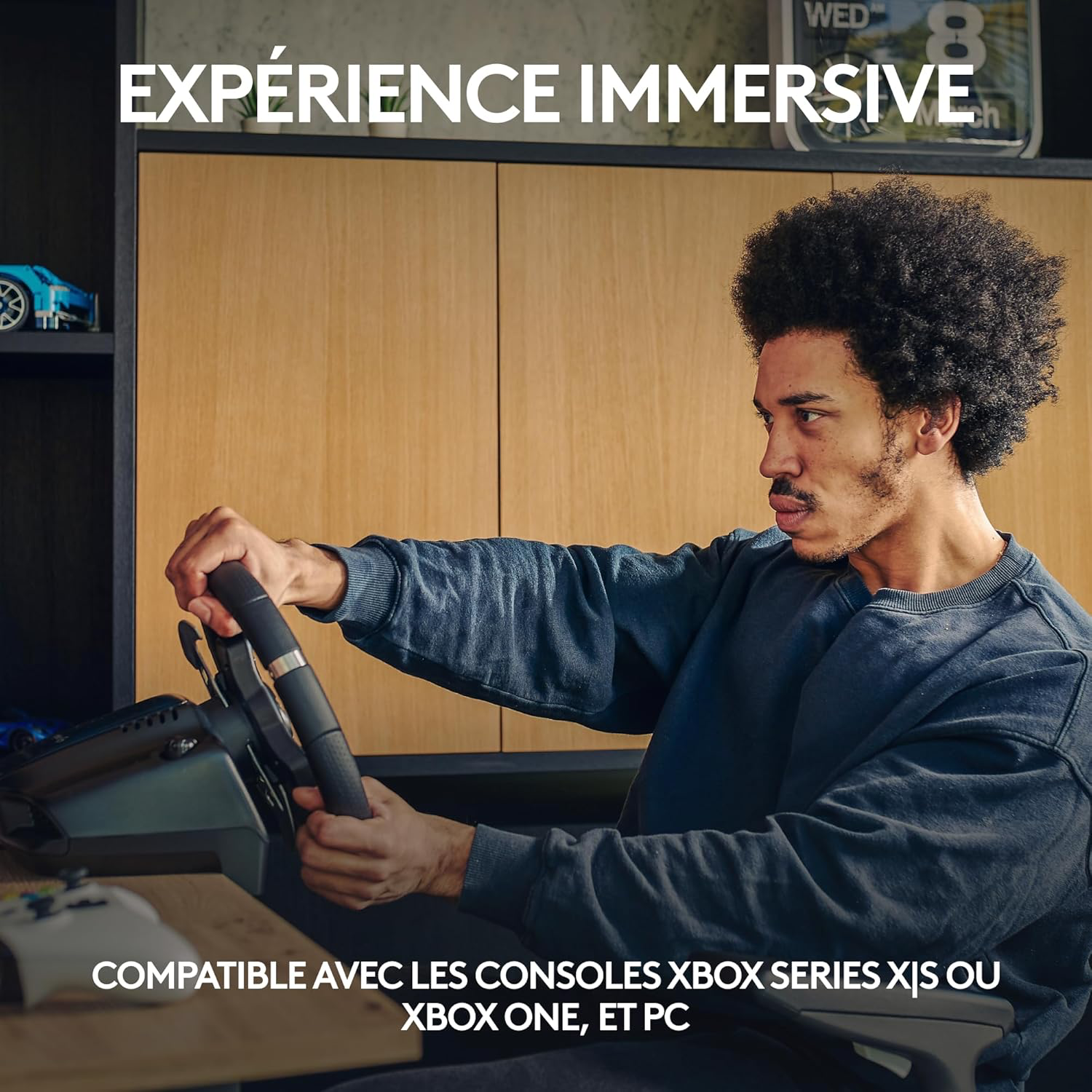 Logitech G G920 Driving Force volant de course et pédales, retour de force réaliste, leviers de vitesse en acier inoxydable, couvre volant pour Xbox Series X|S, Xbox One, PC et Mac - Noir
