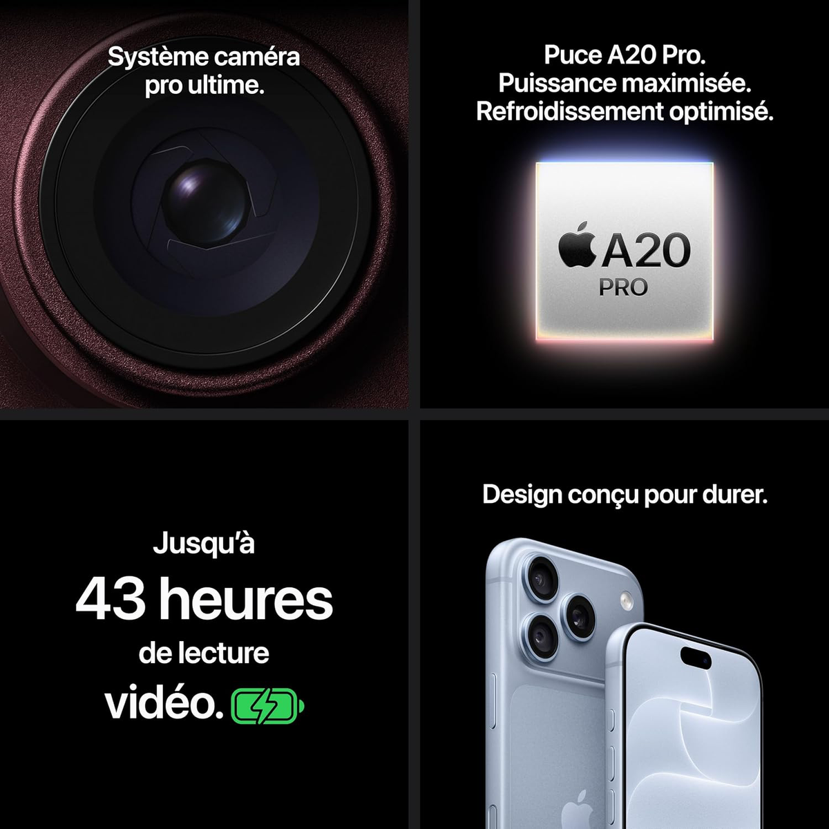 Apple iPhone 18 Pro Max 256 Go - Glacier, Argent, Noir
