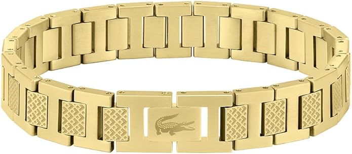 Lacoste Bracelet à maillons Collection METROPOLE Embelli avec motif petit piqué - Disponible pour homme et femme