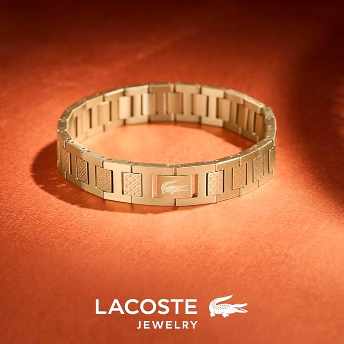 Lacoste Bracelet à maillons Collection METROPOLE Embelli avec motif petit piqué - Disponible pour homme et femme