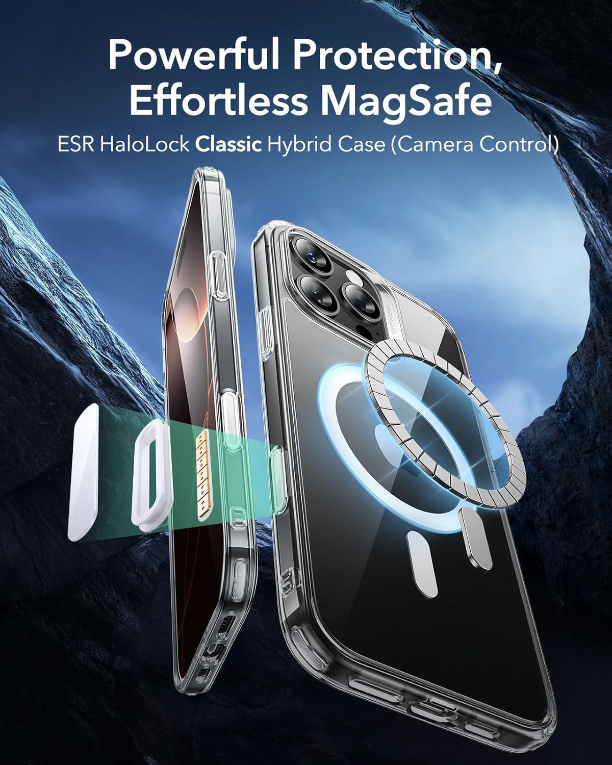 ESR Coque pour iPhone 16 Pro Max, Commande de la caméra, Compatible MagSafe, Protection Anti-Choc Militaire