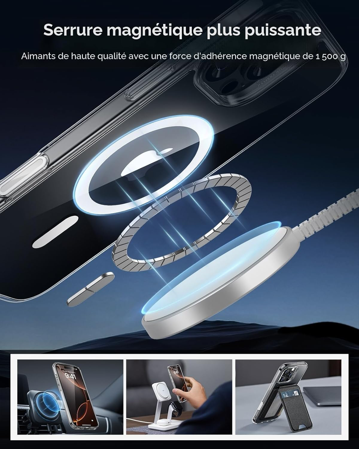 ESR Coque pour iPhone 16 Pro Max, Commande de la caméra, Compatible MagSafe, Protection Anti-Choc Militaire