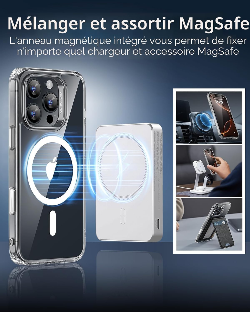 Coque pour iPhone 16 Pro Max, Commande de la caméra, Compatible MagSafe, Protection Anti-Choc Militaire