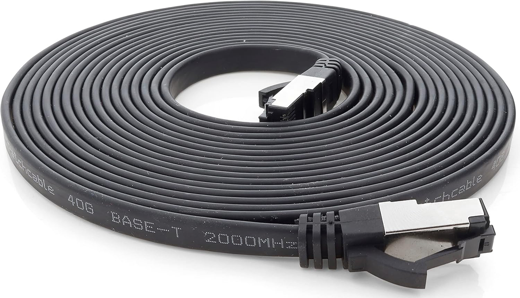 Câble Réseau Cat8 Cat 8 40 Gigabit - 1x 3,0m, 1.5m - RJ45 Ethernet LAN DSL Routeur Modem - Noir