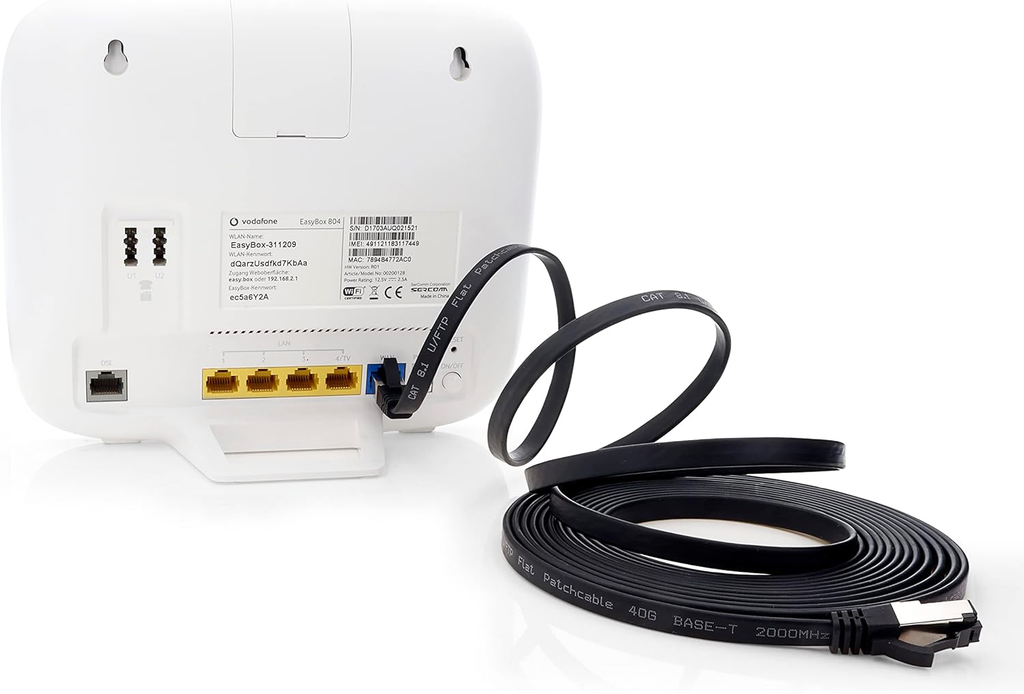 Câble Réseau Cat8 Cat 8 40 Gigabit - 1x 3,0m, 1.5m - RJ45 Ethernet LAN DSL Routeur Modem - Noir