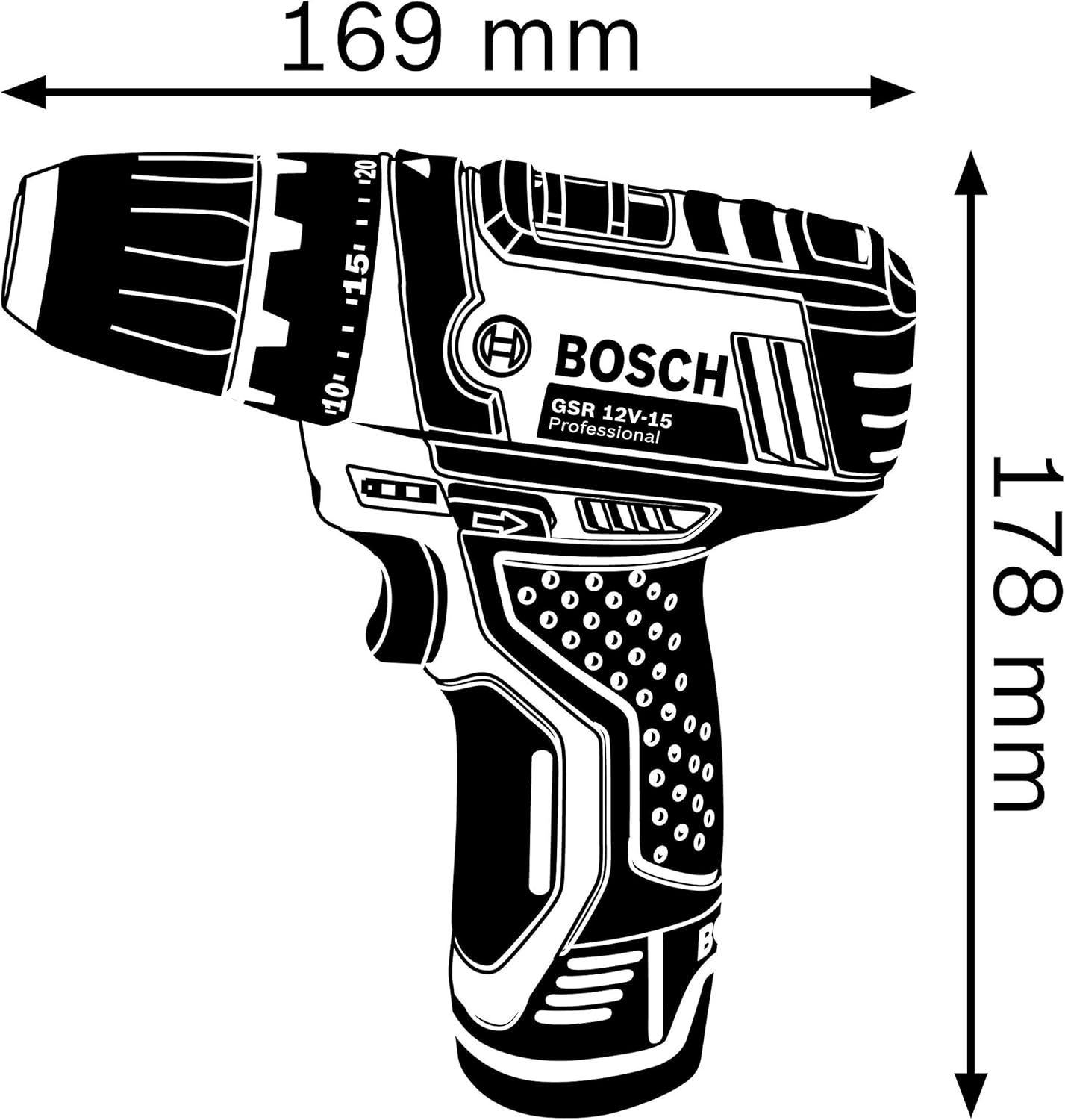 Bosch Professional 12V System perceuse-visseuse sans-fil GSR 12V-15 (avec 2 batteries 2,0 Ah, chargeur, set d’accessoires 39 pièces, sacoche d’outils)
