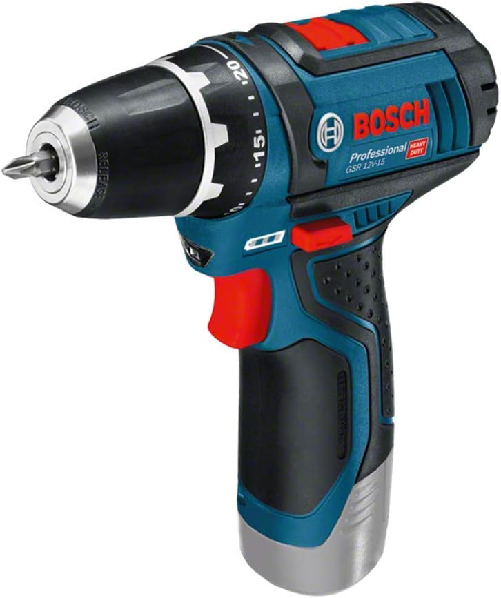 Bosch Professional 12V System perceuse-visseuse sans-fil GSR 12V-15 (avec 2 batteries 2,0 Ah, chargeur, set d’accessoires 39 pièces, sacoche d’outils)