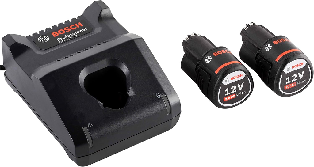 Bosch Professional 12V System Starter-Set batteries : 2 batteries GBA 12V 2.0Ah + chargeur GAL 12V-40