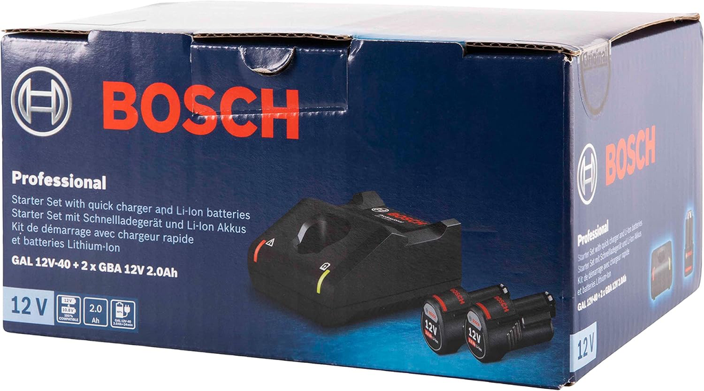 Bosch Professional 12V System Starter-Set batteries : 2 batteries GBA 12V 2.0Ah + chargeur GAL 12V-40