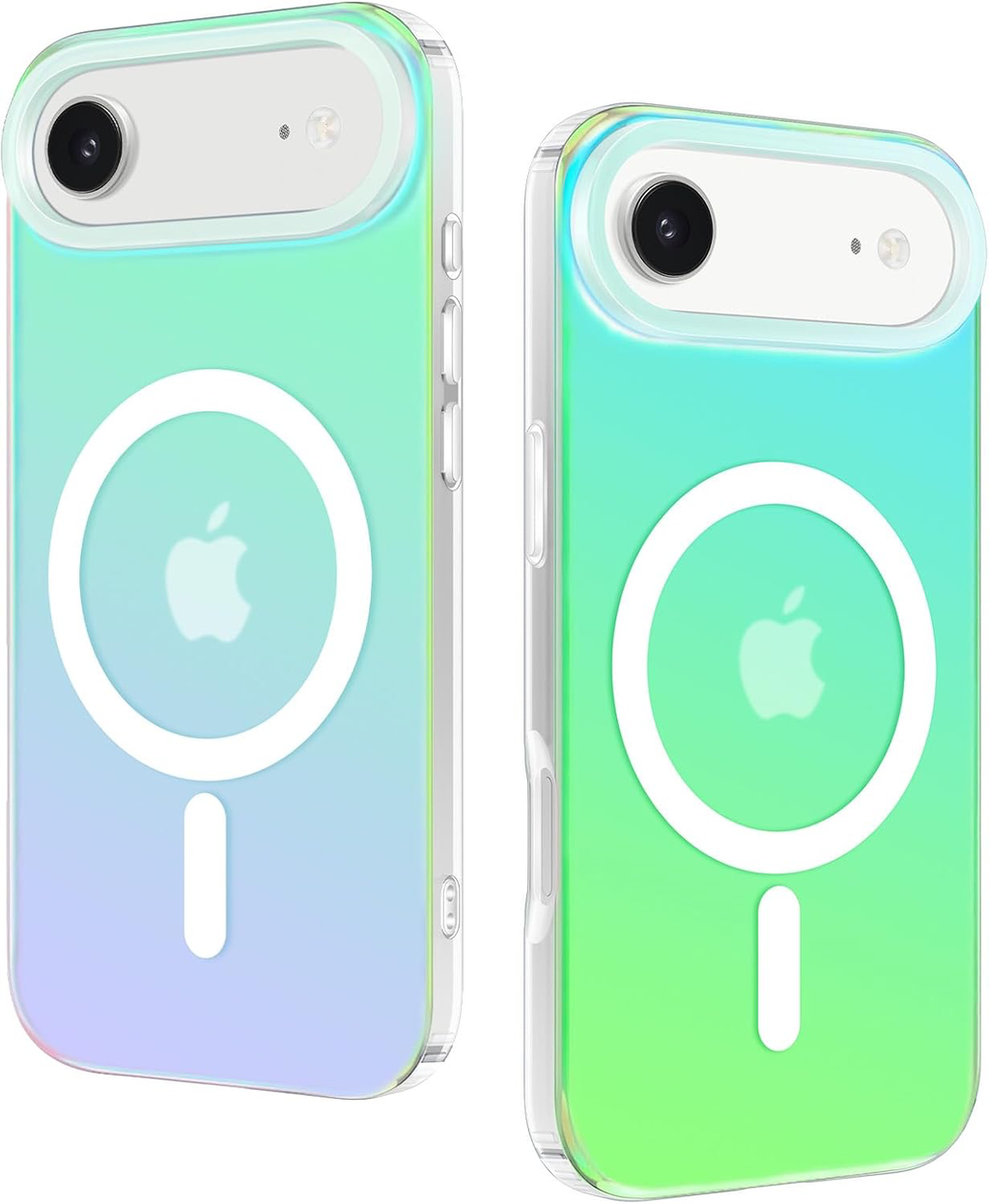 Coque Magnétique pour iPhone Air Compatible avec MagSafe Case, Étui Translucide Mat Arrière Protection Antichoc Militaire Anti-Rayures Housse(Vert Aurore)
