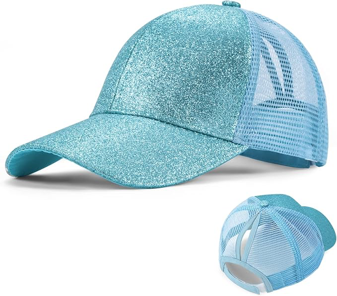 Casquettes de Baseball pour Filles Respirante Ajustable Légère Anti-Soleil Chapeau de Soleil D'été Un Trou pour Queue de Cheval Casquette de Sport pour Le Sport Vacance Plage