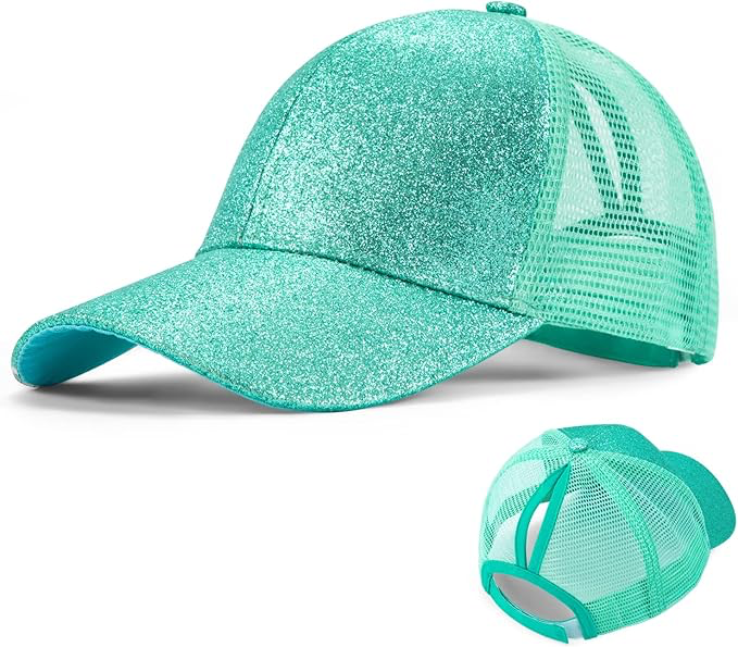 Casquettes de Baseball pour Filles Respirante Ajustable Légère Anti-Soleil Chapeau de Soleil D'été Un Trou pour Queue de Cheval Casquette de Sport pour Le Sport Vacance Plage
