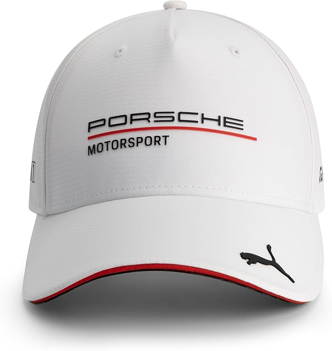 Porsche Motorsport Casquette d'équipe avec visière incurvée et Logos Porsche Motorsport et Sponsors, y Compris Un Logo sur la visière
