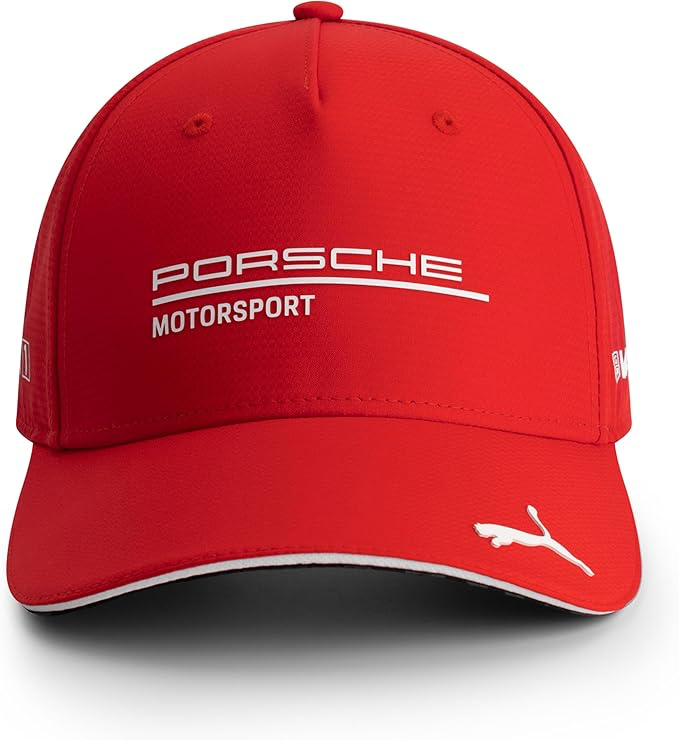 Porsche Motorsport Casquette d'équipe avec visière incurvée et Logos Porsche Motorsport et Sponsors, y Compris Un Logo sur la visière