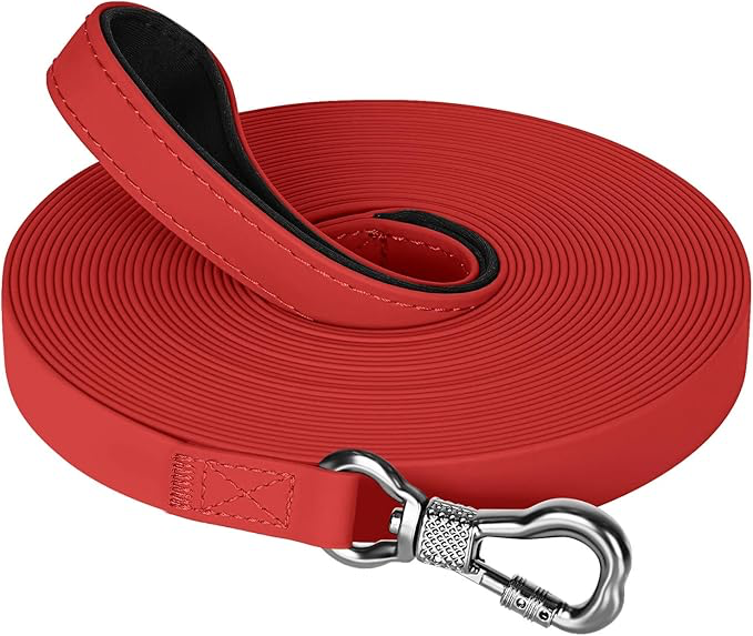 Longe pour Chien, 5M 10M 15M 20M 25M Laisse de Dressage étanches pour Chiens, Laisse pour Chien avec Mousqueton Verrouillable, Longe Robuste pour Petits, Moyens et Grands Chiens