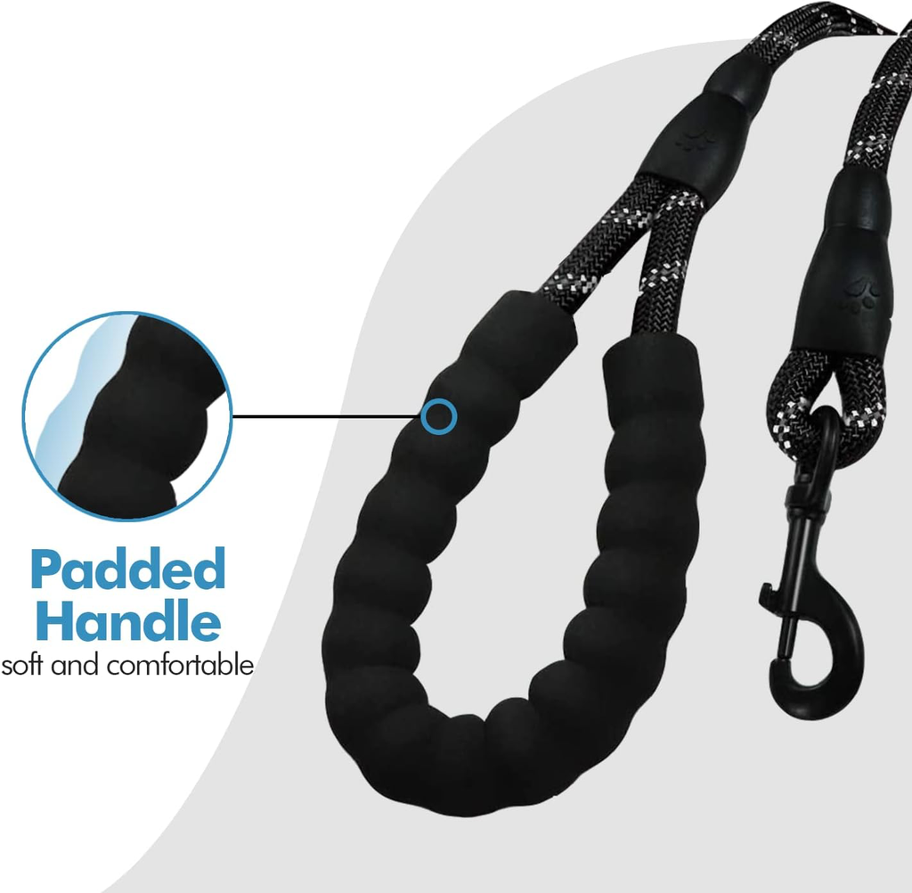 Laisse Chien, Laisse de Dressage pour Chien, Rembourrée, Poignée Souple, Corde pour Chiots et Petits, Moyens et Grands Chiens, 1,2 et 1,5 mètres (2.2 M, Rouge)