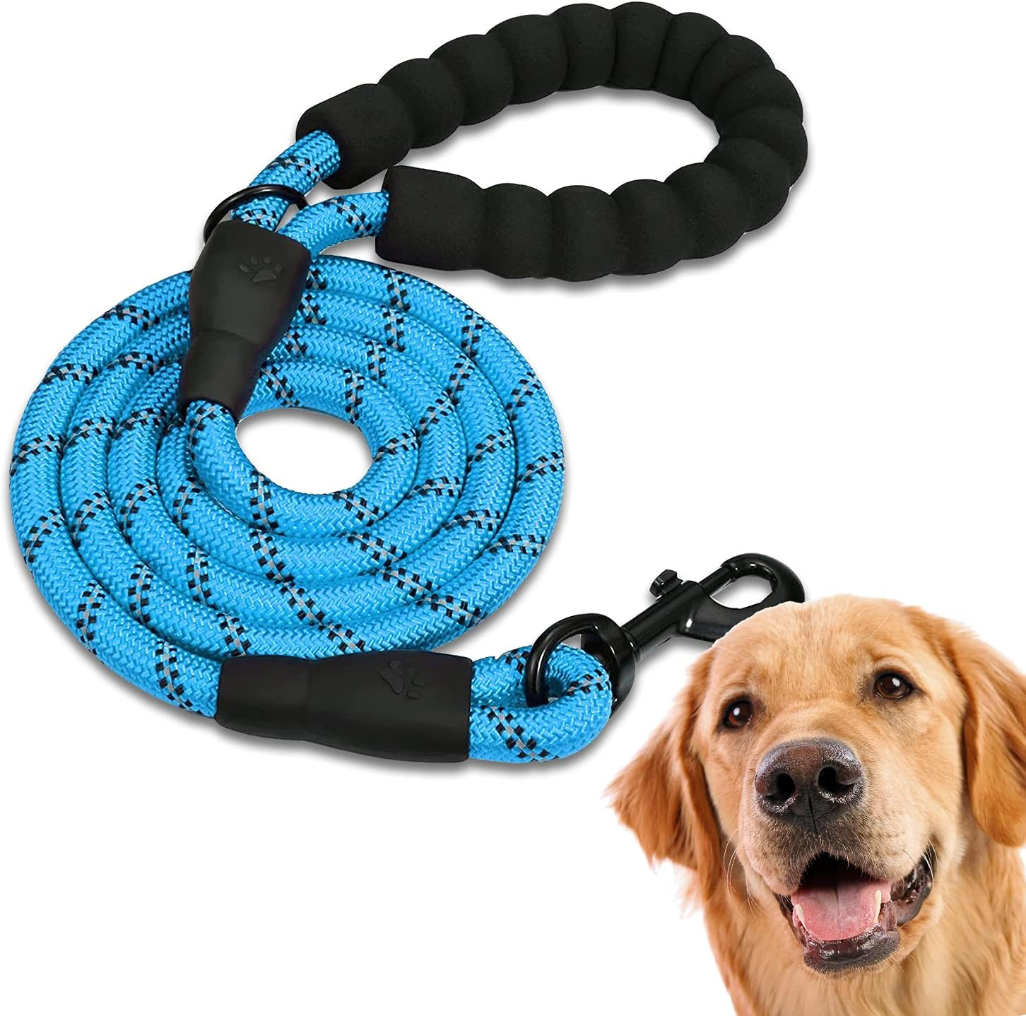 Laisse Chien, Laisse de Dressage pour Chien, Rembourrée, Poignée Souple, Corde pour Chiots et Petits, Moyens et Grands Chiens, 1,2 et 1,5 mètres (2.2 M, Rouge)