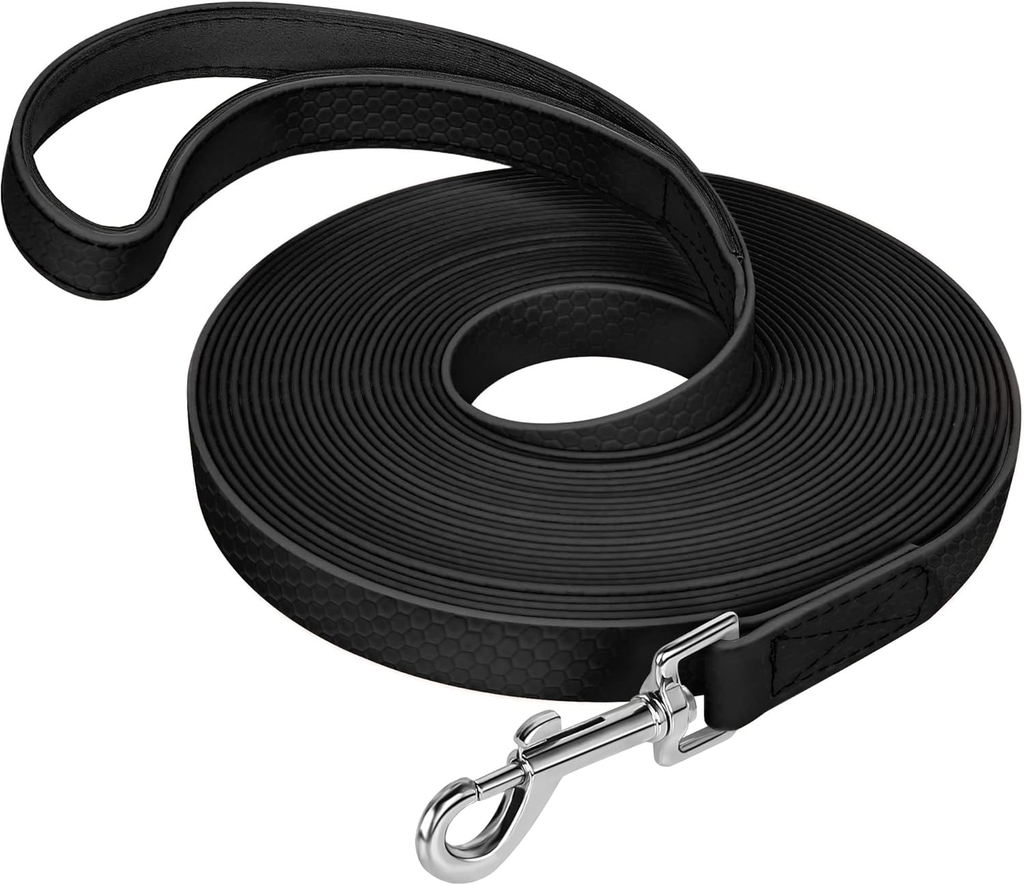 Laisse de Dressage pour Chiens, Laisse de Dressage pour Chien Imperméable avec Poignée Rembourrée 15m, Laisse de Chien en PVC à Rappel Fort pour Chiens, Suivi et Jeu de Camping