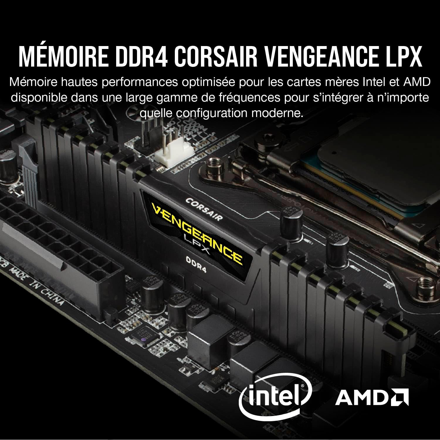 Corsair Vengeance LPX DDR4 RAM 32Go (2x16Go) 3200MHz CL16 Intel XMP 2.0 Mémoire d'ordinateur - Noir