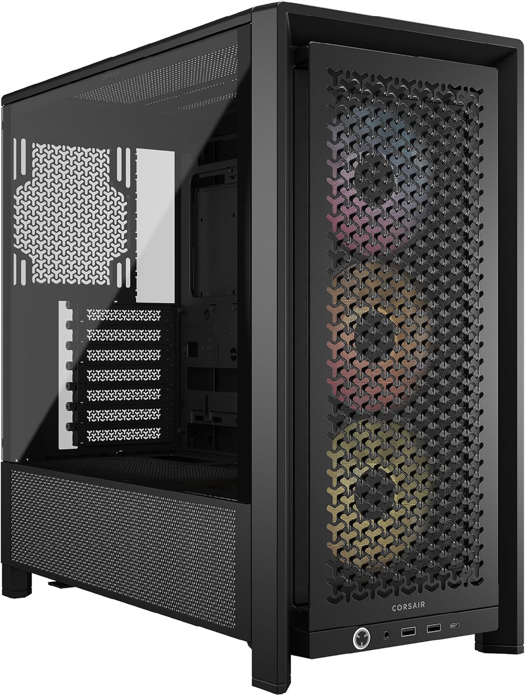 CORSAIR ARGB Boîtier Modulaire ATX de Taille Moyenne – Débit d'air Élevé, 3X Ventilateurs RS ARGB Préinstallés