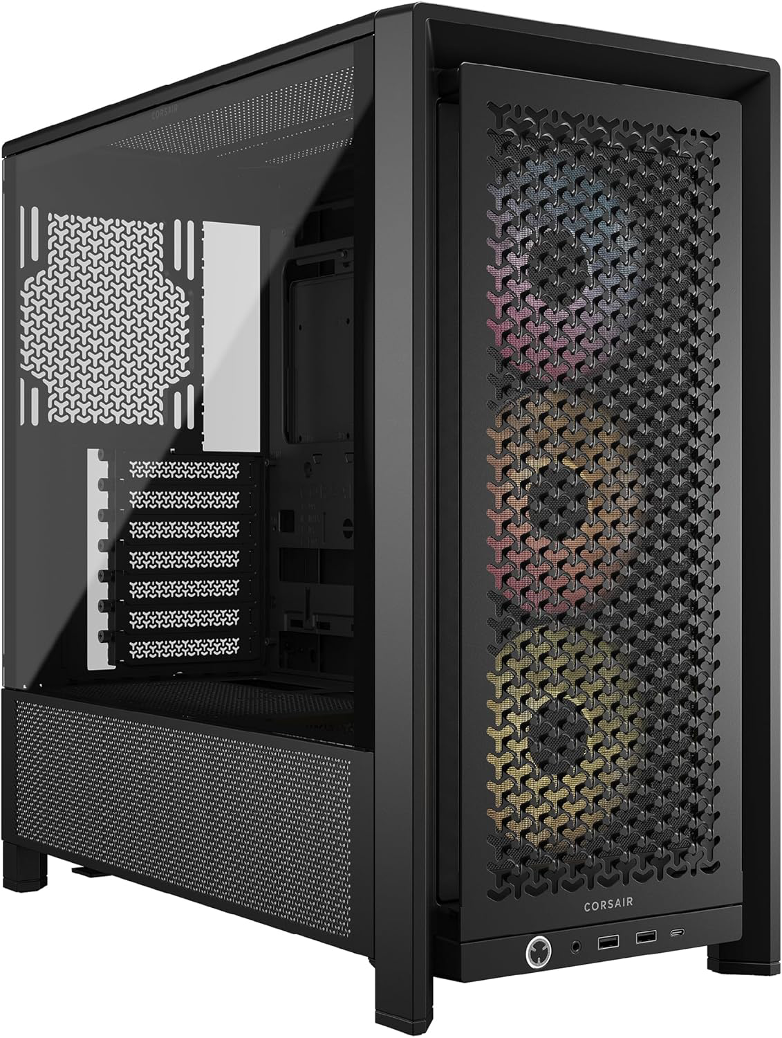 CORSAIR Frame 4000D RS ARGB Boîtier Modulaire ATX de Taille Moyenne – Débit d'air Élevé, 3X Ventilateurs RS ARGB Préinstallés