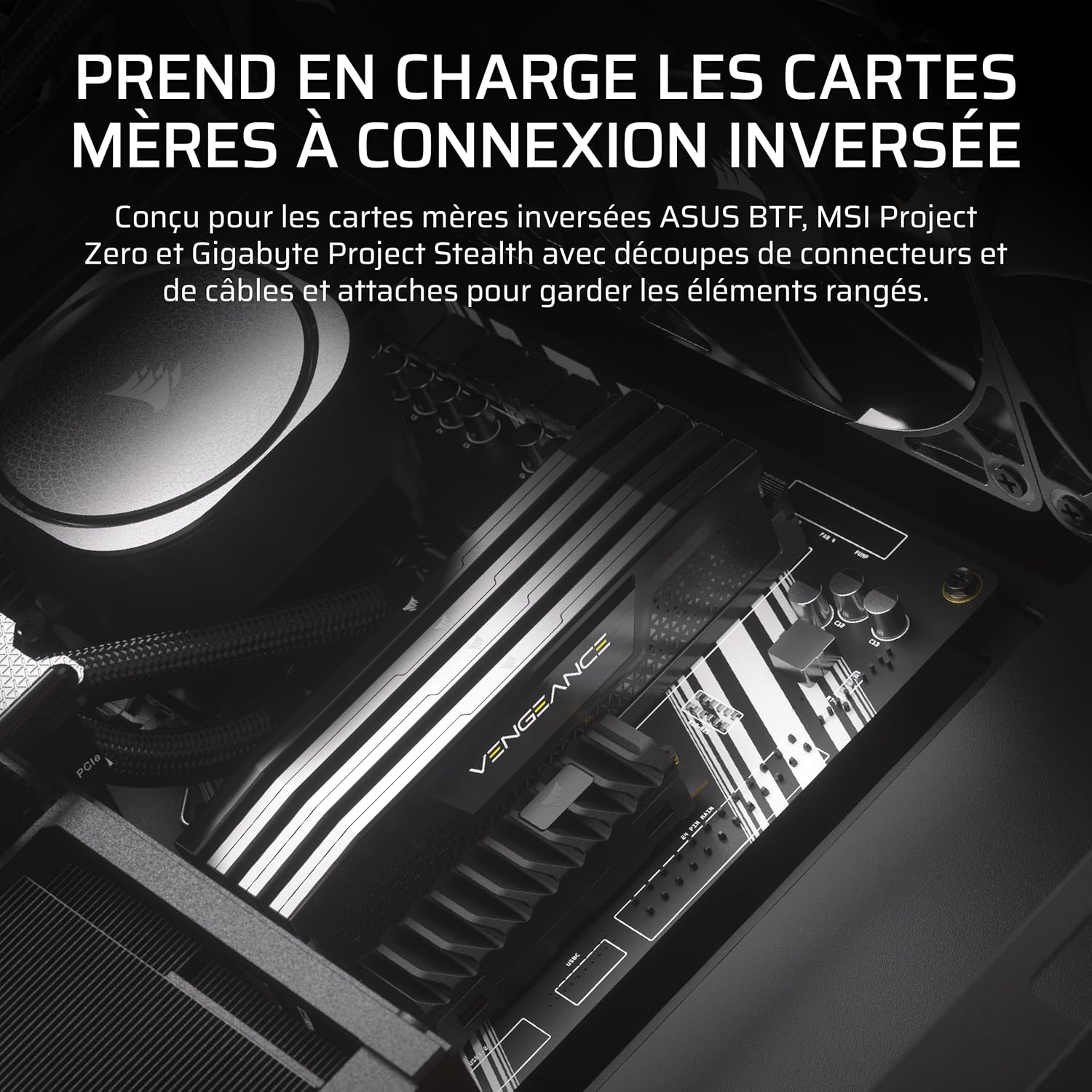 CORSAIR ARGB Boîtier Modulaire ATX de Taille Moyenne – Débit d'air Élevé, 3X Ventilateurs RS ARGB Préinstallés