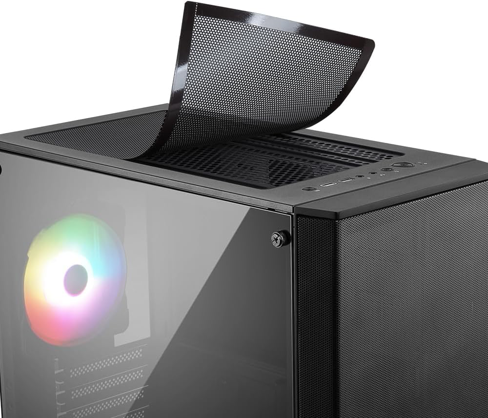 MSI MAG Forge 110R Boitier PC Gaming Moyen Tour Noir, 1x Ventilateur 120mm ARGB, Panneau Latéral en Verre Trempé, ATX, mATX, Mini-ITX