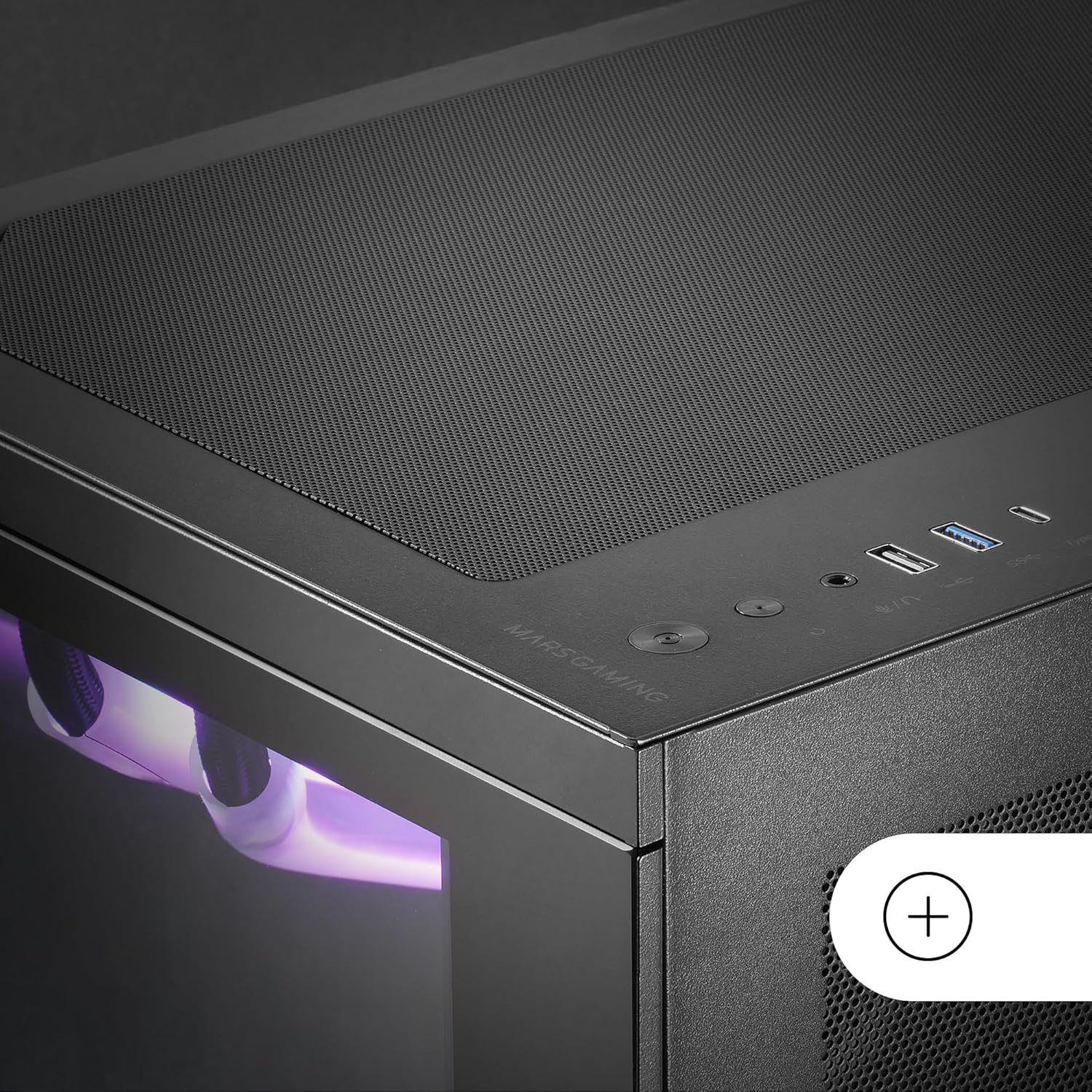 Mars Gaming MC-3TCORE, Boîtier Gaming Custom ATX, Triple Verre Trempé Amovible, Double Caméra, Semi-Tour Compatible avec Cartes-mères à Connecteurs Inversés, Support Refroidissement Liquide, Noir