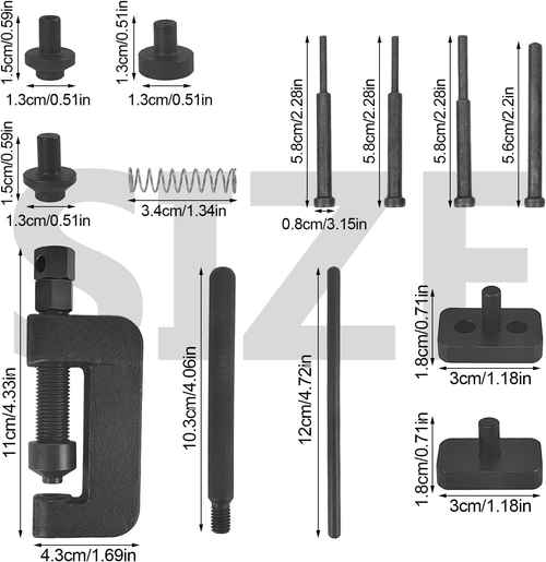 13 Pièces Kit Chaine Moto, Brise Chaîne Outil, Chaîne Rivet Outil, Moto Chaîne Riveteuse Diviseur, Outil de Rivetage, avec 3 Pointes de Séparation, pour Motos, vélo